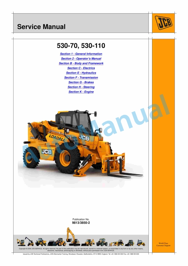 JCB 530-70, 530-110 Service Manual 9813-3850