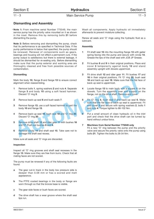 JCB 532H, 537H Service Manual 9803-3641 3 JCB 532H, 537H Service Manual 9803-3641 - Image 3
