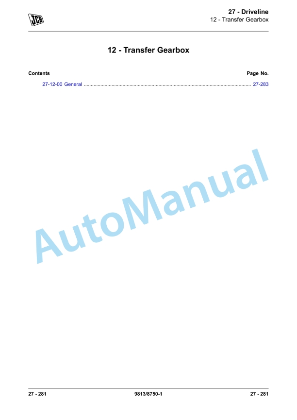 JCB 533-105 to 550-170 Loadall Service Manual 9813-8750 2 JCB 533-105 to 550-170 Loadall Service Manual 9813-8750 - Image 2
