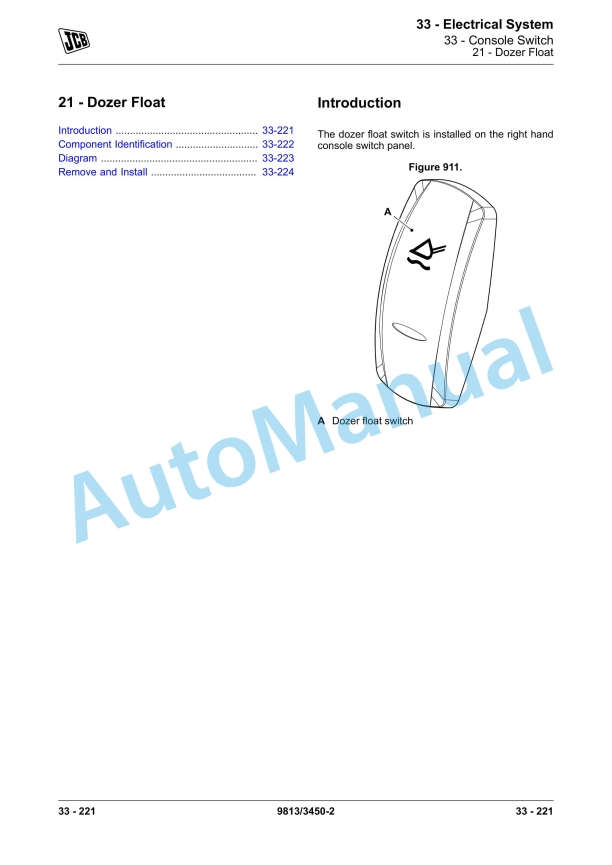 JCB 67C-1 Excavator Service Manual 9813-3450 5 JCB 67C-1 Excavator Service Manual 9813-3450 - Image 5