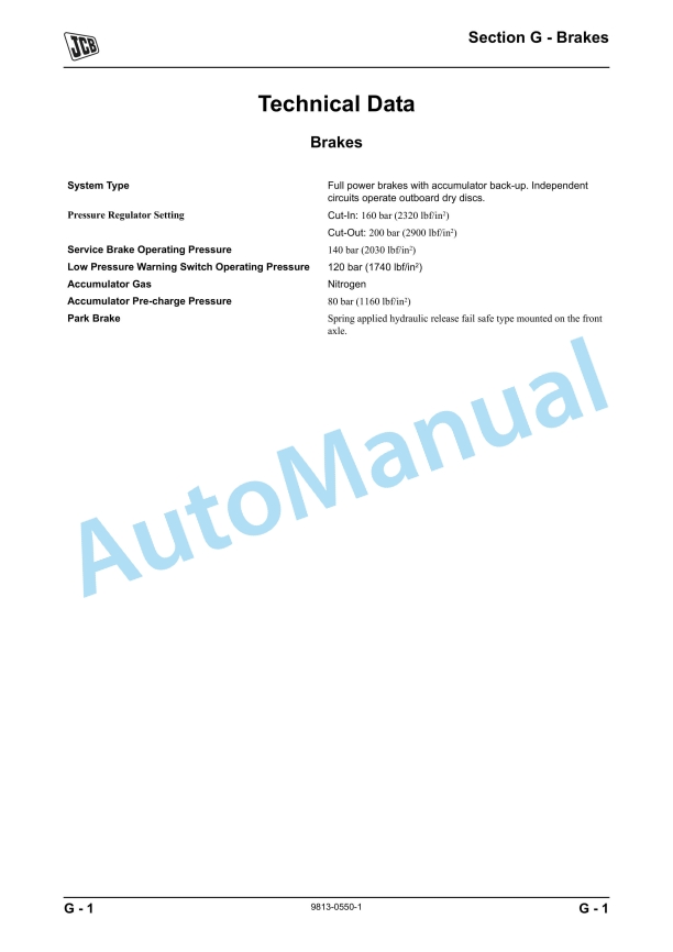 JCB 714, 718 Articulated Dump Truck Service Manual 9813-0550 5 JCB 714, 718 Articulated Dump Truck Service Manual 9813-0550 - Image 5