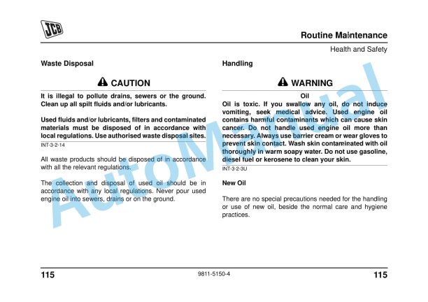 JCB 800D Workmax Operator Manual 9811-5150 2 JCB 800D Workmax Operator Manual 9811-5150 - Image 2