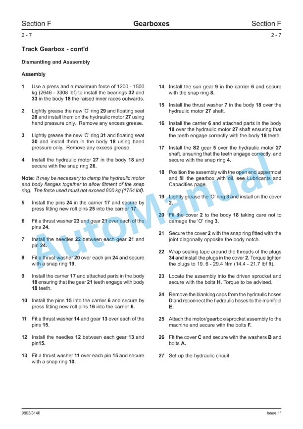 JCB 802, 802.4, 802 Super Service Manual 9803-3140 5 JCB 802, 802.4, 802 Super Service Manual 9803-3140 - Image 5