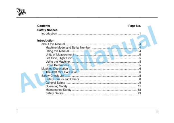 JCB 8056 China Operator Manual 9801-9075