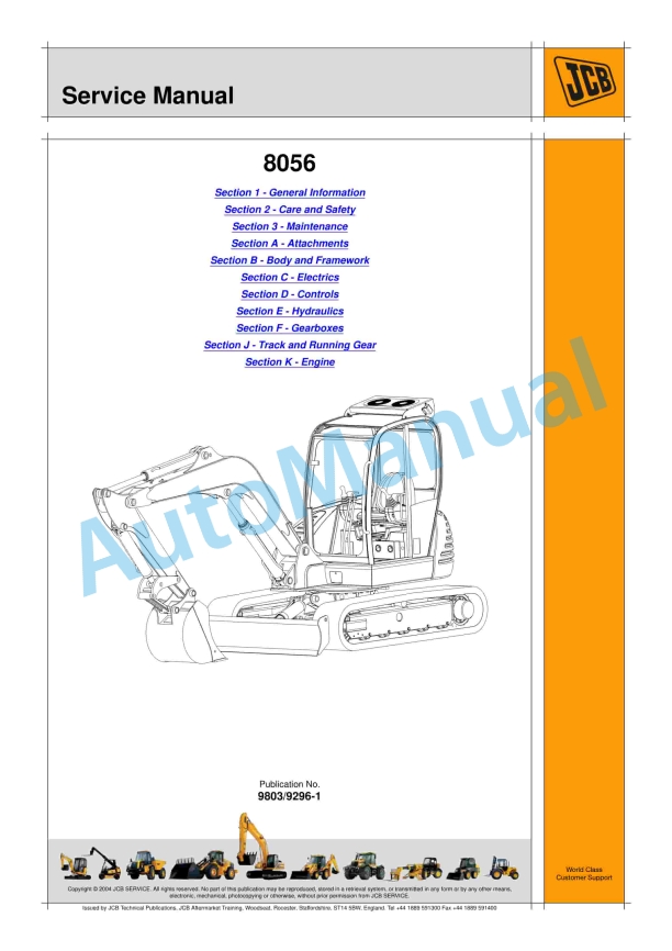 JCB 8056 Service Manual 9803-9296