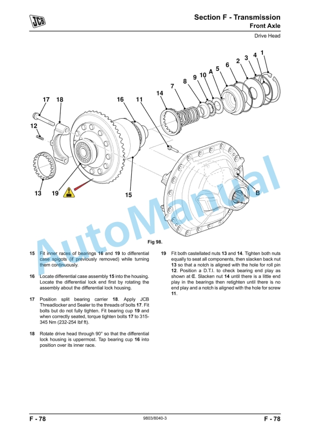 JCB 8250 Fastrac Service Manual 9803-8040 5 JCB 8250 Fastrac Service Manual 9803-8040 - Image 5