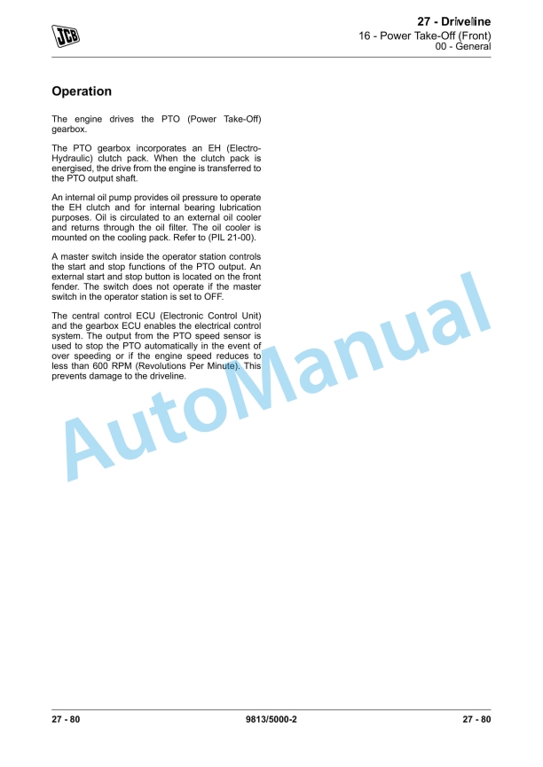JCB 8290, 8330 Fastrac Service Manual 9813-5000 2 JCB 8290, 8330 Fastrac Service Manual 9813-5000 - Image 2