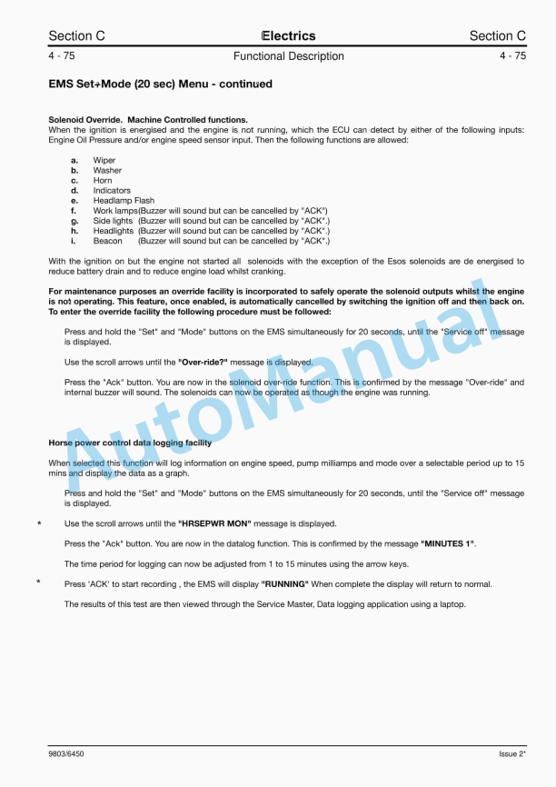 JCB AMS JS Machines Service Manual 9803-6450 2 JCB AMS JS Machines Service Manual 9803-6450 - Image 2