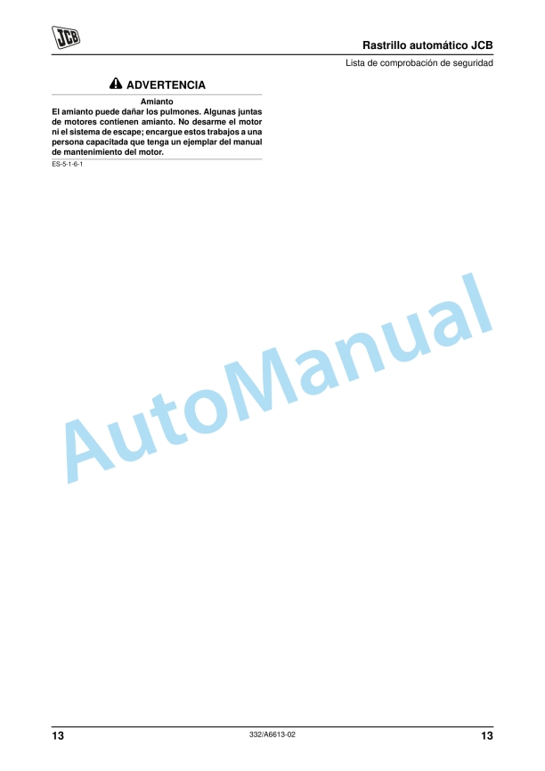 JCB Auto Rake Operator Manual 332-A6613-02 2 JCB Auto Rake Operator Manual 332-A6613-02 - Image 2