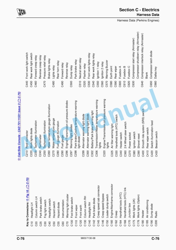 JCB Backhoe Loader Service Manual 9803-7130 2 JCB Backhoe Loader Service Manual 9803-7130 - Image 2