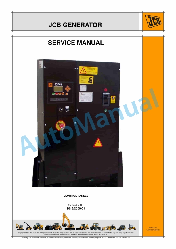 JCB Control Panels Service Manual 9813-2550