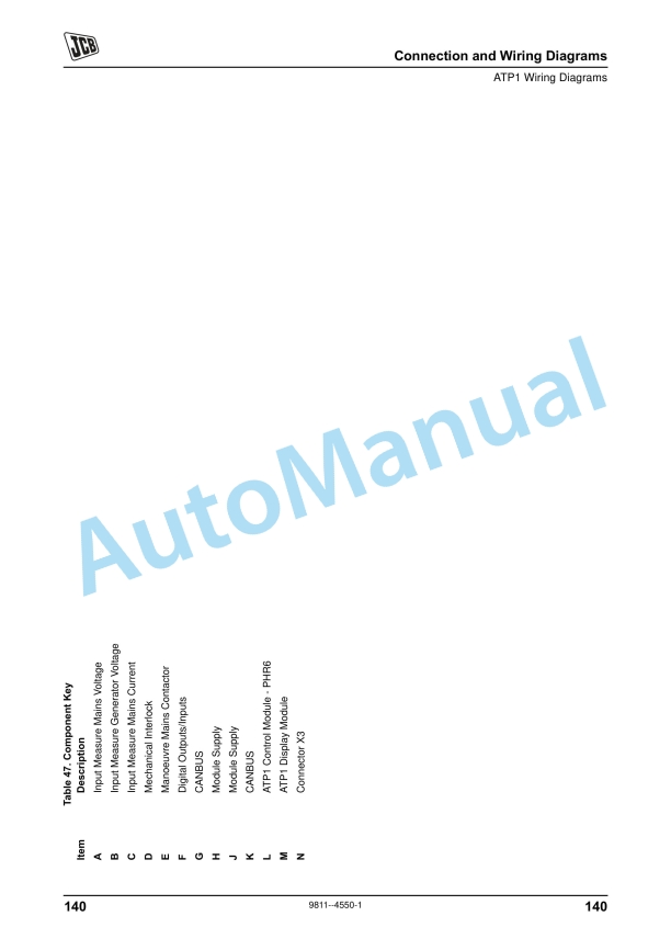 JCB CP1, CP2 Wiring Diagrams 9811-4550-4