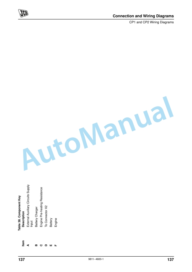 JCB CP1, CP2 Wiring Diagrams 9811-4600-3