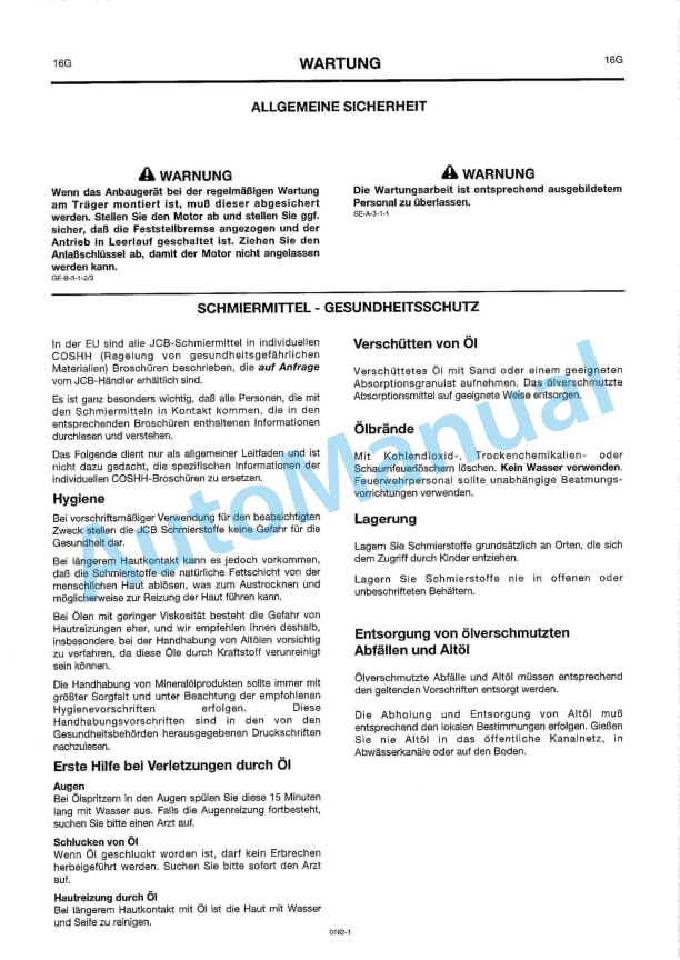 JCB Flail Mower Owners Manual 9801-0162-2