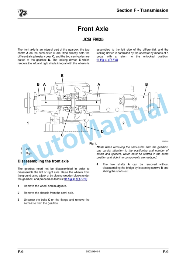 JCB Ground Care FM25 Service Manual 9803-9840 4 JCB Ground Care FM25 Service Manual 9803-9840 - Image 4