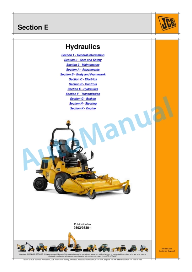 JCB Ground Care FM30 Service Manual 9803-9830 3 JCB Ground Care FM30 Service Manual 9803-9830 - Image 3