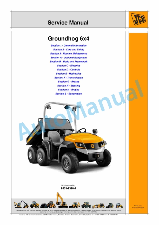 JCB Groundhog 6x4 Service Manual 9803-9390 1 JCB Groundhog 6x4 Service Manual 9803-9390