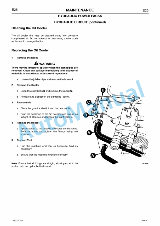 JCB HM 22, 25, 29, HM 25LV Breakers Service Manual 9803-1250-4