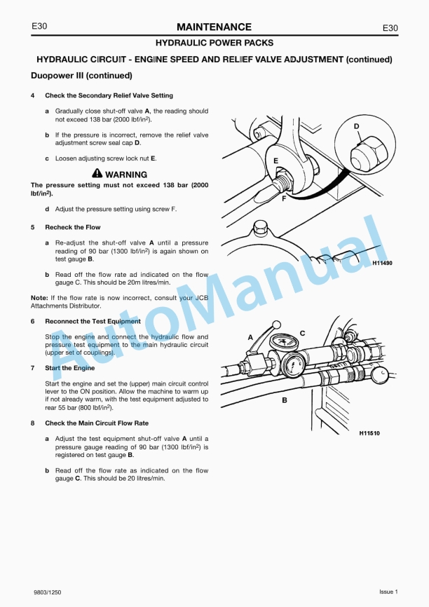 JCB HM 22, 25, 29, HM 25LV Breakers Service Manual 9803-1250-5