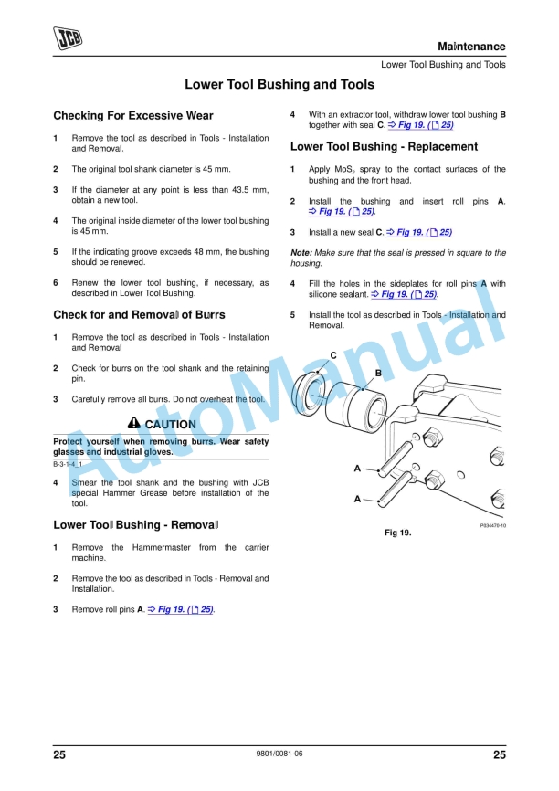 JCB HM 65, HM100, HM100Q Hydraulic Breakers Operator Manual 9801-0081-06 5 JCB HM 65, HM100, HM100Q Hydraulic Breakers Operator Manual 9801-0081-06 - Image 5