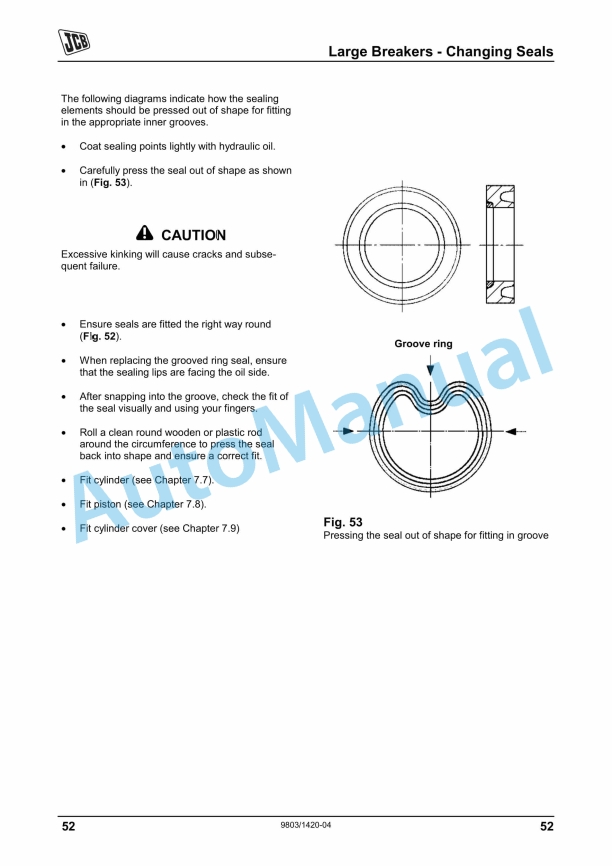 JCB HM Range Medium And Large Hydraulic Breakers Service Manual 9803-1420-04 4 JCB HM Range Medium And Large Hydraulic Breakers Service Manual 9803-1420-04-4