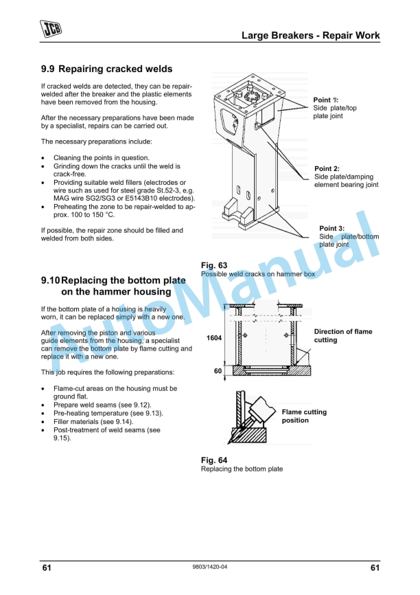 JCB HM Range Medium And Large Hydraulic Breakers Service Manual 9803-1420-04 5 JCB HM Range Medium And Large Hydraulic Breakers Service Manual 9803-1420-04-5
