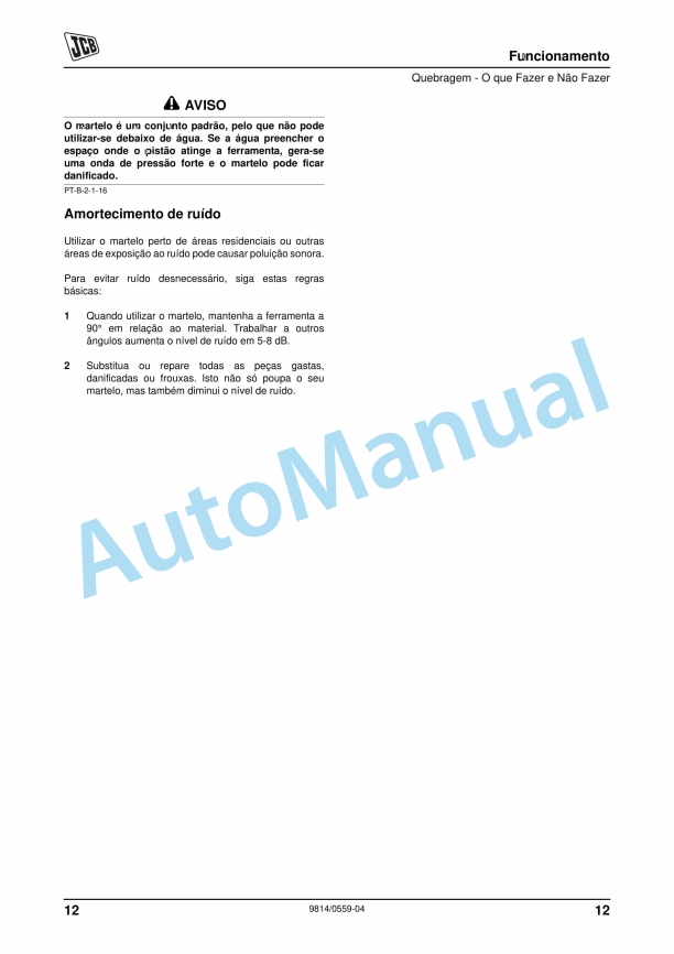 JCB HM Series Large Hydraulic Breakers Operator Manual 9814-0556-04 4 JCB HM Series Large Hydraulic Breakers Operator Manual 9814-0556-04 - Image 4