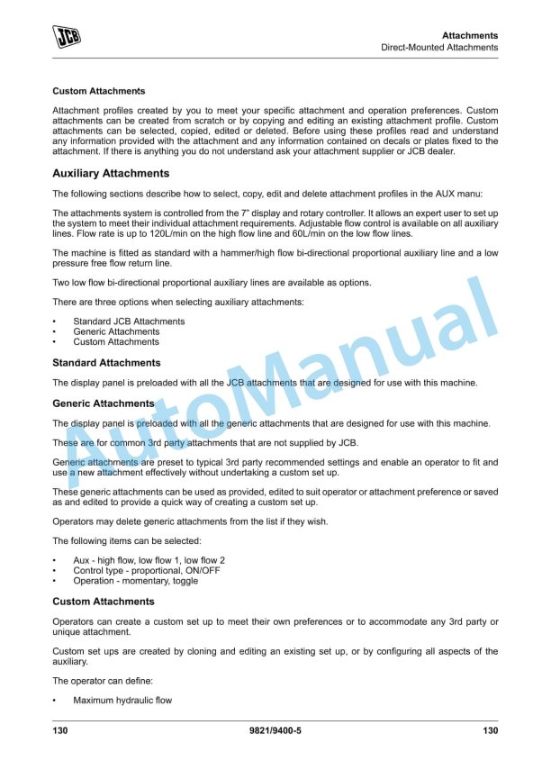 JCB Hydradig 110W Wheeled Excavator Operator Manual 9821-9400 2 JCB Hydradig 110W Wheeled Excavator Operator Manual 9821-9400 - Image 2