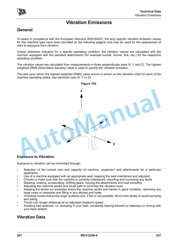 JCB Hydradig 110W Wheeled Excavator Operator Manual 9831-3350 5 JCB Hydradig 110W Wheeled Excavator Operator Manual 9831-3350 - Image 5