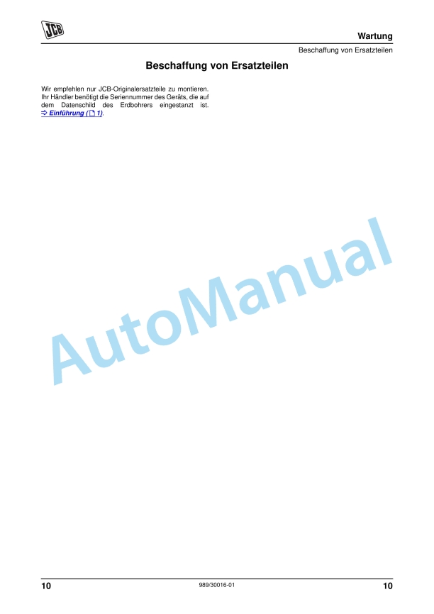 JCB Hydraulic Earth Auger Operator Manual 929-30016-01 2 JCB Hydraulic Earth Auger Operator Manual 929-30016-01 - Image 2
