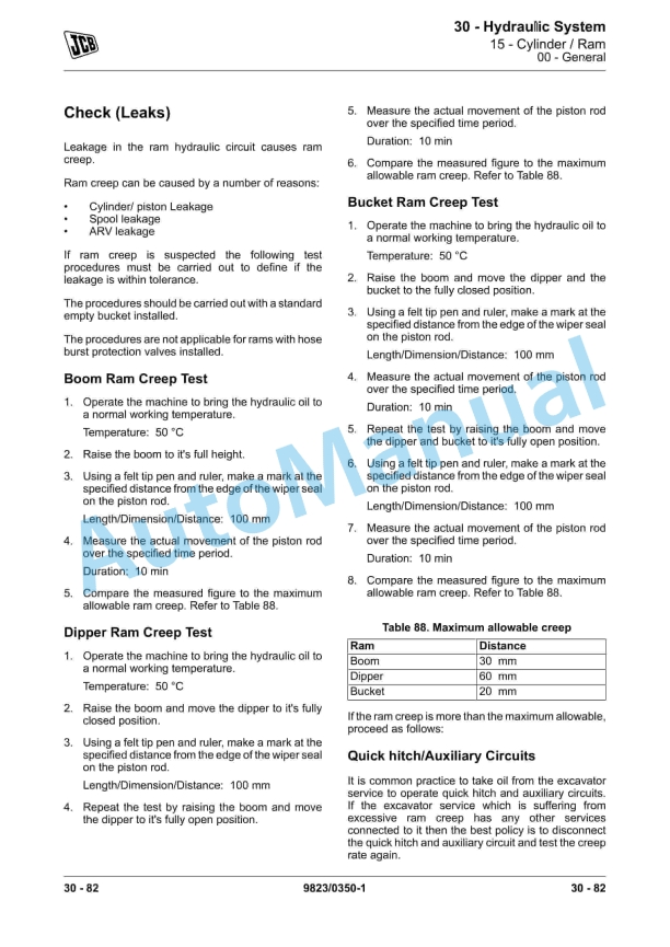 JCB JCB140 Excavator Service Manual 9823-0350 2 JCB JCB140 Excavator Service Manual 9823-0350 - Image 2