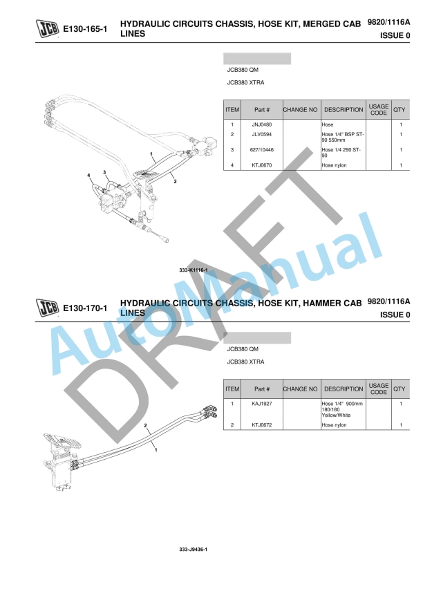 JCB JCB380 Customer Part Book With BOM Owner Parts Book 9820-1116A 3 JCB JCB380 Customer Part Book With BOM Owner Parts Book 9820-1116A-3