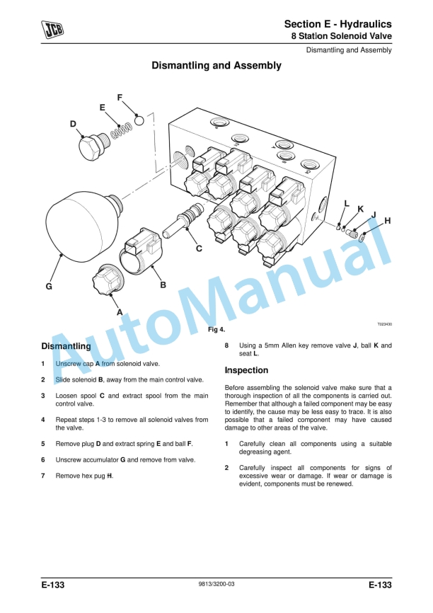 JCB JS 200 Series Tracked Excavators - T4, T2 Engines Service Manual 9813-3200 4 JCB JS 200 Series Tracked Excavators - T4, T2 Engines Service Manual 9813-3200 - Image 4