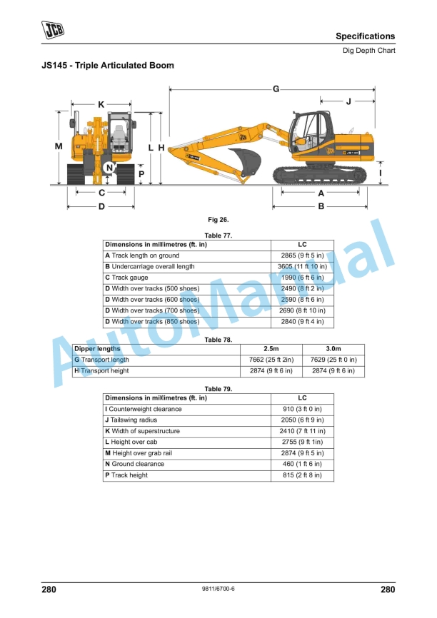 JCB JS Auto Range - Tracked Excavator - Tier 3 Isuzu Engine Operator Manual 9811-6700 5 JCB JS Auto Range - Tracked Excavator - Tier 3 Isuzu Engine Operator Manual 9811-6700 - Image 5