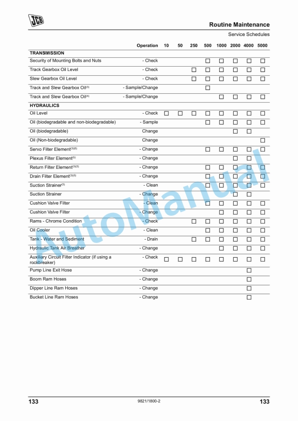 JCB JS Auto Range - Tracked Excavators - Tier 4 Isuzu Engine Operator Manual 9821-1800 2 JCB JS Auto Range - Tracked Excavators - Tier 4 Isuzu Engine Operator Manual 9821-1800 - Image 2