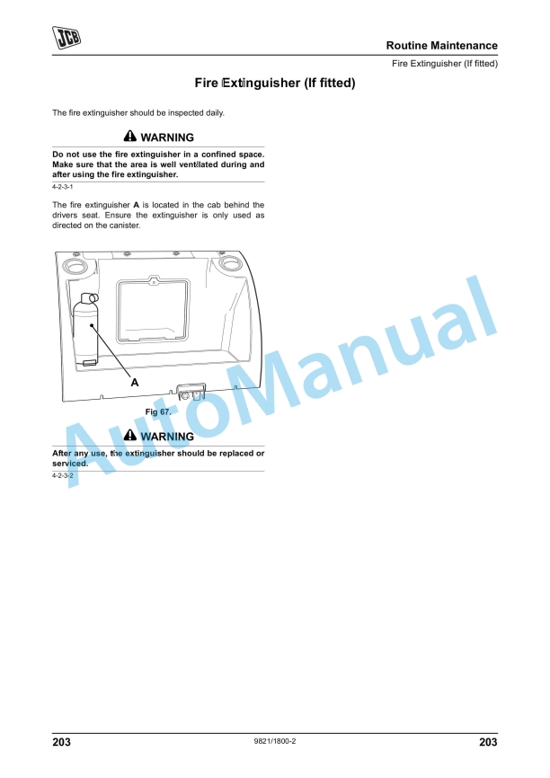 JCB JS Auto Range - Tracked Excavators - Tier 4 Isuzu Engine Operator Manual 9821-1800 4 JCB JS Auto Range - Tracked Excavators - Tier 4 Isuzu Engine Operator Manual 9821-1800 - Image 4