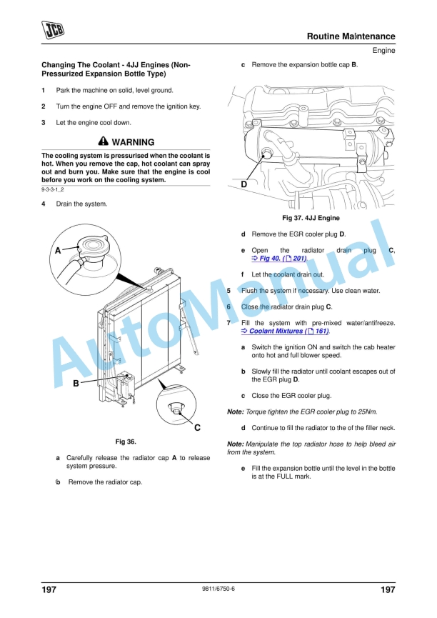 JCB JS Auto Range - Wheeled Excavators - Tier 3 Isuzu Engine Operator Manual 9811-6750 3 JCB JS Auto Range - Wheeled Excavators - Tier 3 Isuzu Engine Operator Manual 9811-6750 - Image 3