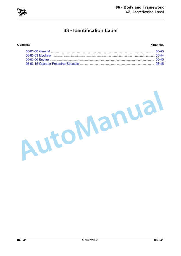 JCB JS115, JS130, JS145, JS160, JS180, JS190 Excavator Service Manual 9813-7200 2 JCB JS115, JS130, JS145, JS160, JS180, JS190 Excavator Service Manual 9813-7200 - Image 2