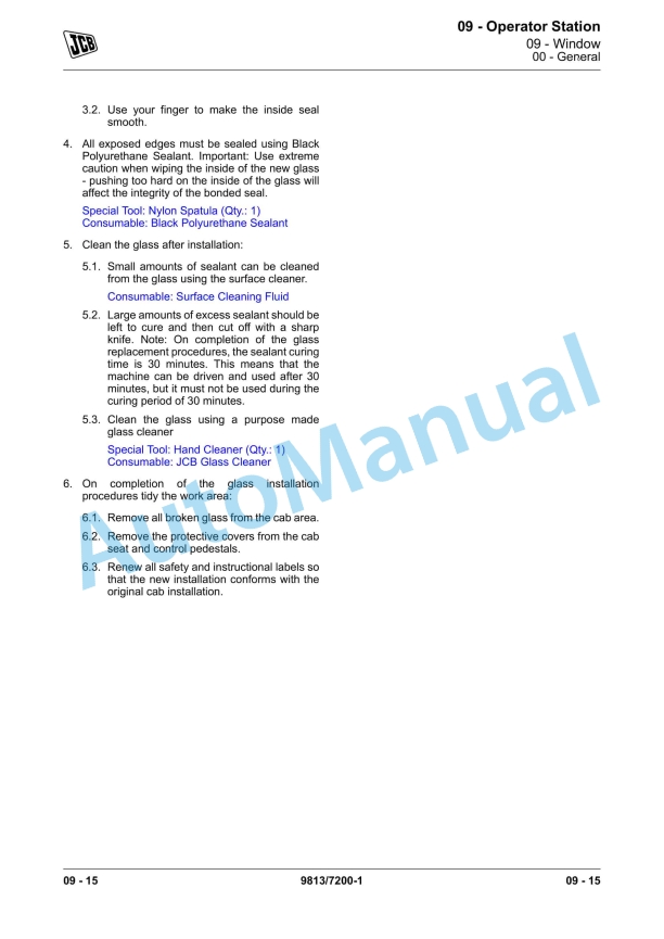 JCB JS115, JS130, JS145, JS160, JS180, JS190 Excavator Service Manual 9813-7200 3 JCB JS115, JS130, JS145, JS160, JS180, JS190 Excavator Service Manual 9813-7200 - Image 3