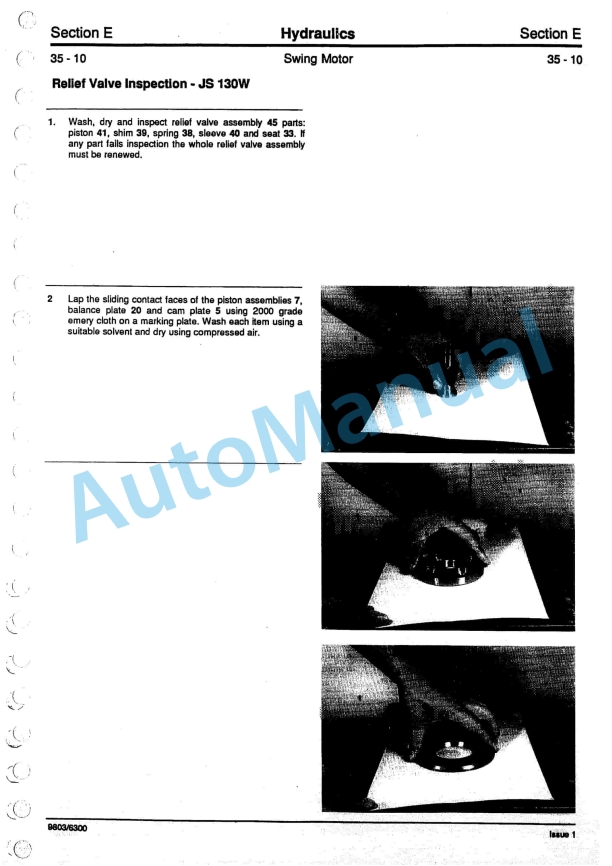 JCB JS130W, JS150W Service Manual 9803-6300 2 JCB JS130W, JS150W Service Manual 9803-6300-2
