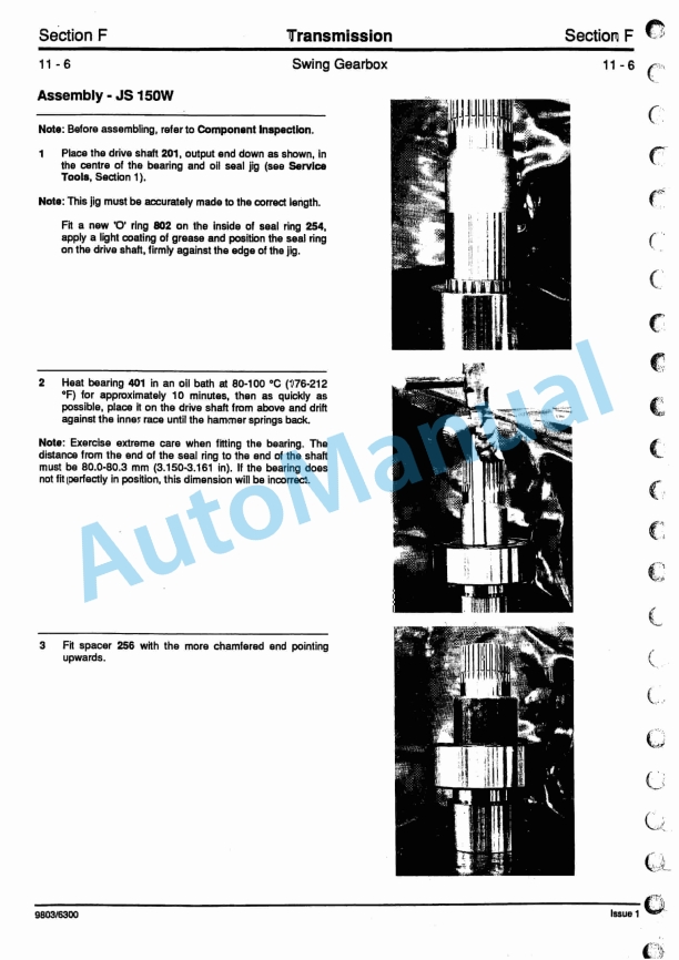 JCB JS130W, JS150W Service Manual 9803-6300 5 JCB JS130W, JS150W Service Manual 9803-6300-5