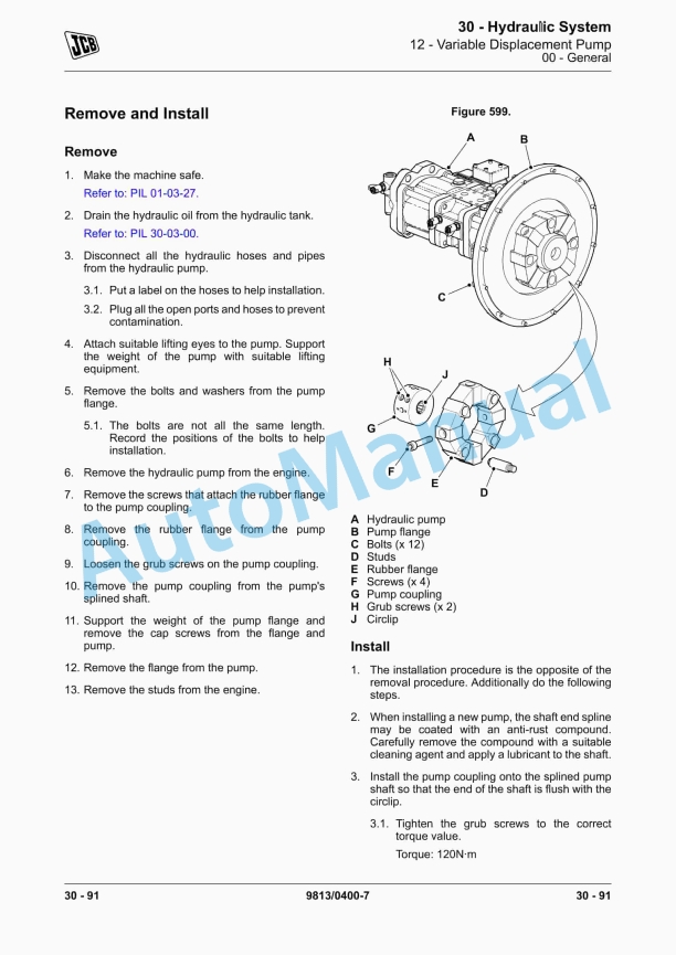 JCB JS140, JS200, JS205, JS215 Service Manual 9813-0400 2 JCB JS140, JS200, JS205, JS215 Service Manual 9813-0400 - Image 2