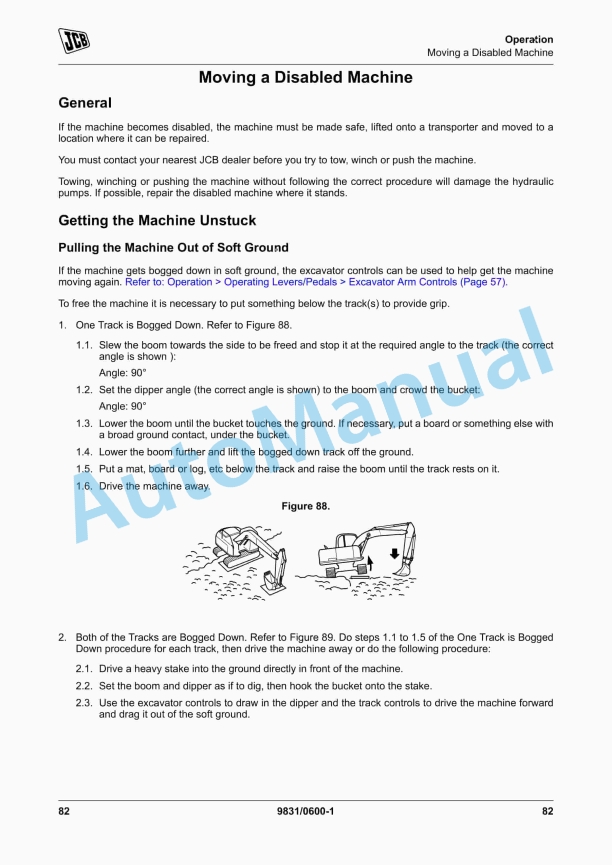 JCB JS140 Operator Manual 9831-0600 2 JCB JS140 Operator Manual 9831-0600 - Image 2