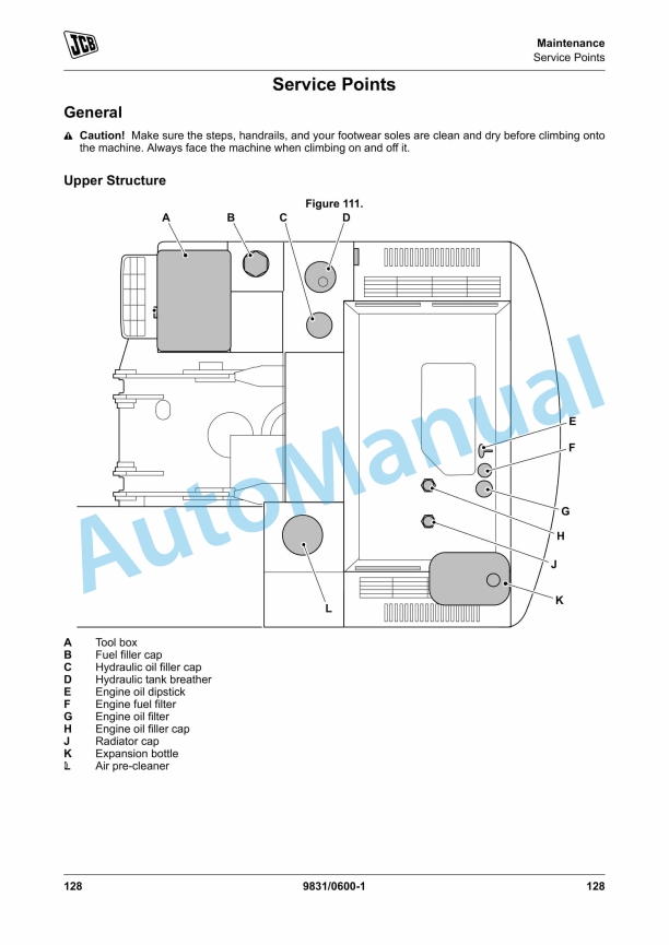 JCB JS140 Operator Manual 9831-0600 4 JCB JS140 Operator Manual 9831-0600 - Image 4