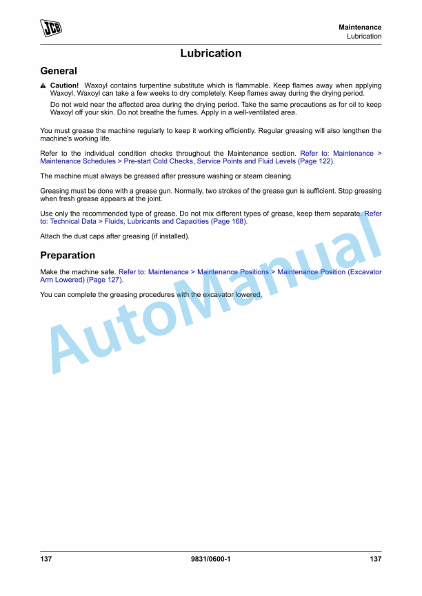 JCB JS140 Operator Manual 9831-0600 5 JCB JS140 Operator Manual 9831-0600 - Image 5