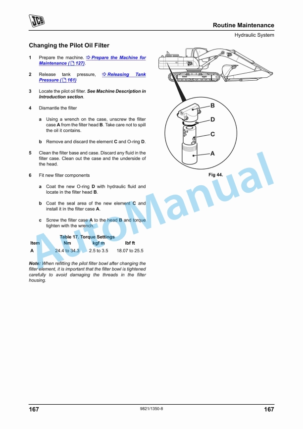 JCB JS200, JS140, JS205 Tracked Excavator Operator Manual 9821-1350-8 5 JCB JS200, JS140, JS205 Tracked Excavator Operator Manual 9821-1350-8 - Image 5