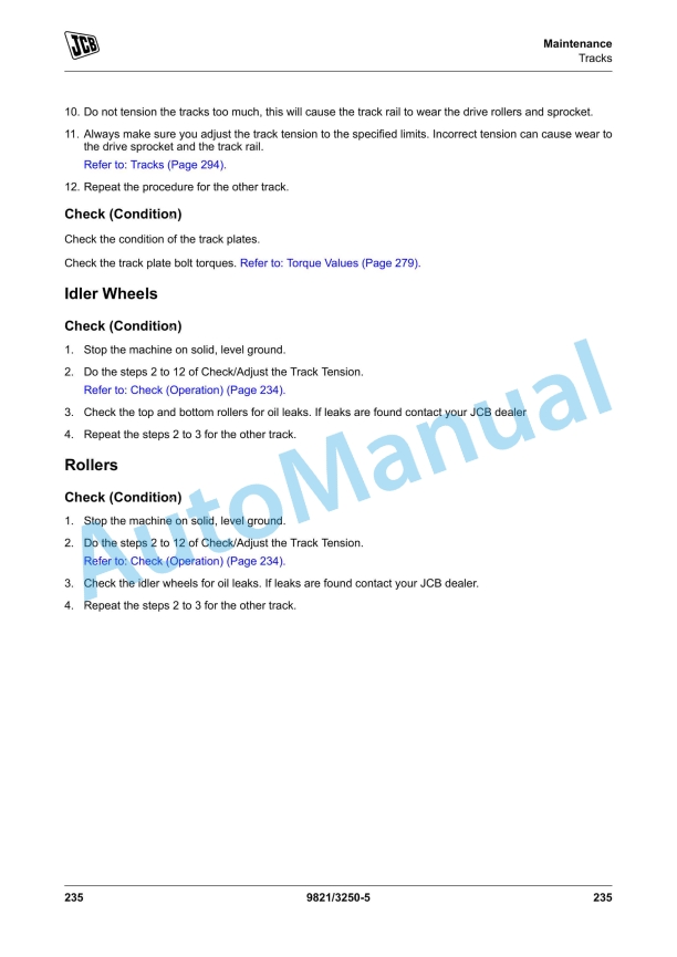 JCB JS200, JS210, JS220, JS230, JS370 Excavator Operator Manual 9821-3250 5 JCB JS200, JS210, JS220, JS230, JS370 Excavator Operator Manual 9821-3250 - Image 5