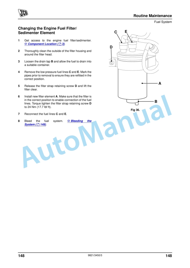 JCB JS210LC, JS220 Tracked Excavator Operator Manual 9821-3450-3 4 JCB JS210LC, JS220 Tracked Excavator Operator Manual 9821-3450-3 - Image 4
