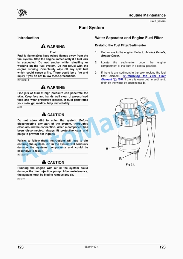 JCB JS30 Operator Manual 9821-7400 4 JCB JS30 Operator Manual 9821-7400 - Image 4