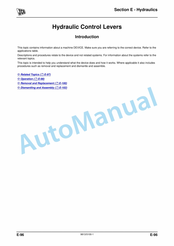 JCB JS300, JS330, JS370 - Tracked Excavators - Tier 4i Isuzu Engine Service Manual 9813-5100 3 JCB JS300, JS330, JS370 - Tracked Excavators - Tier 4i Isuzu Engine Service Manual 9813-5100 - Image 3